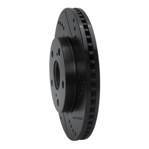 Lexus HS250H Brake Rotor (1) - Front Right - R1 Concepts - Drilled & Slotted - Black - `06-`18